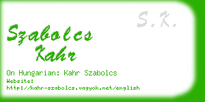 szabolcs kahr business card